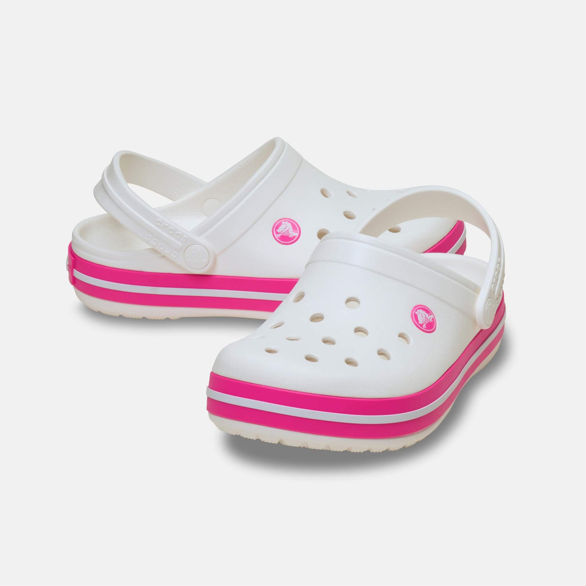 Crocs Kids Crocband Clog White/Pink Crush