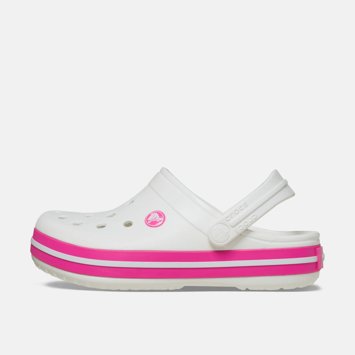Crocs Kids Crocband Clog White/Pink Crush