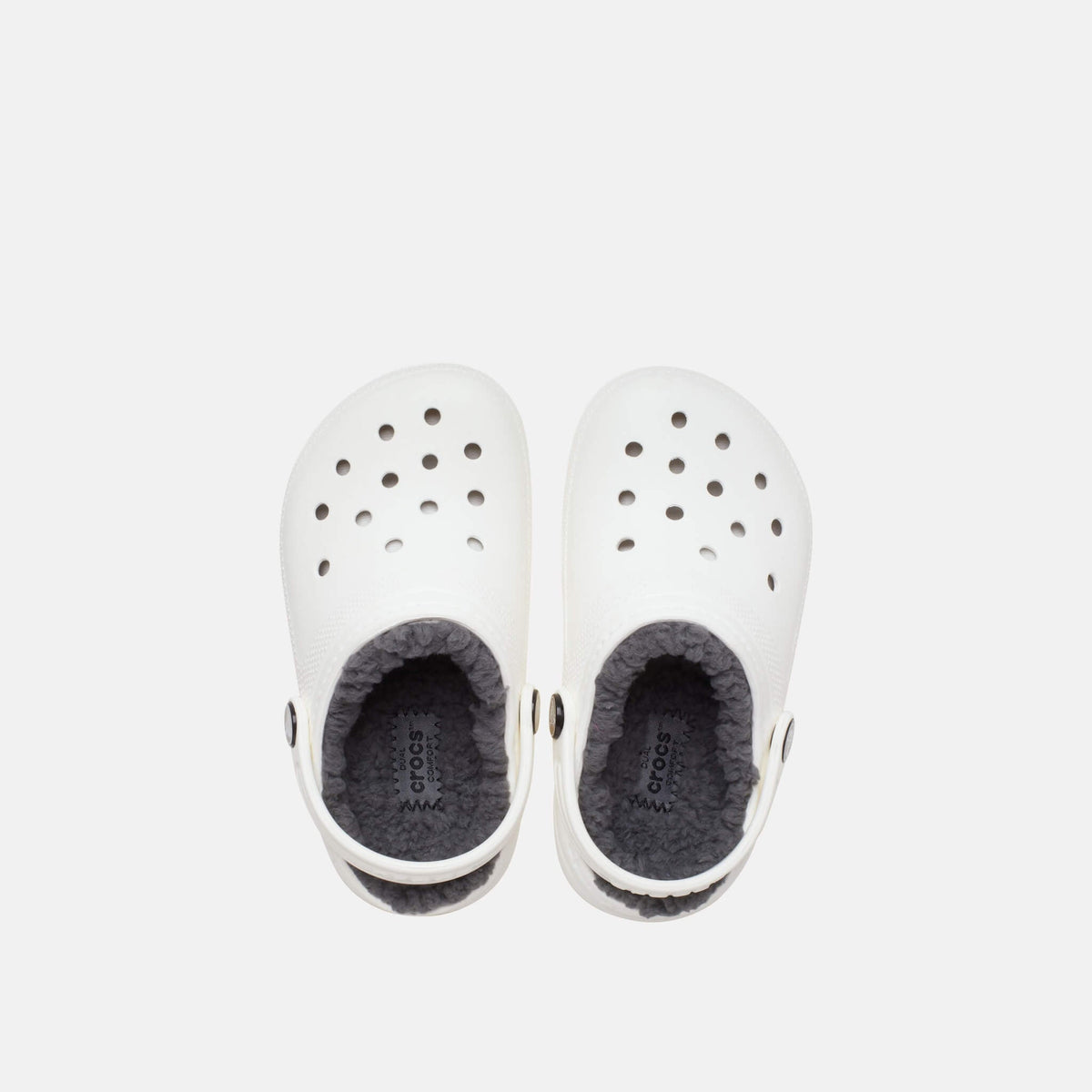 Crocs Kids Classic Lined Clog White/Grey