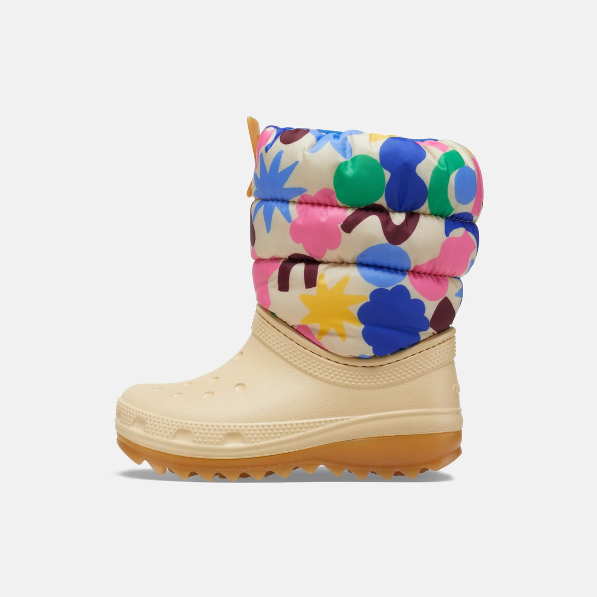Crocs Kids Classic Neo Puff Geo Shapes Boot Shitake/Multi