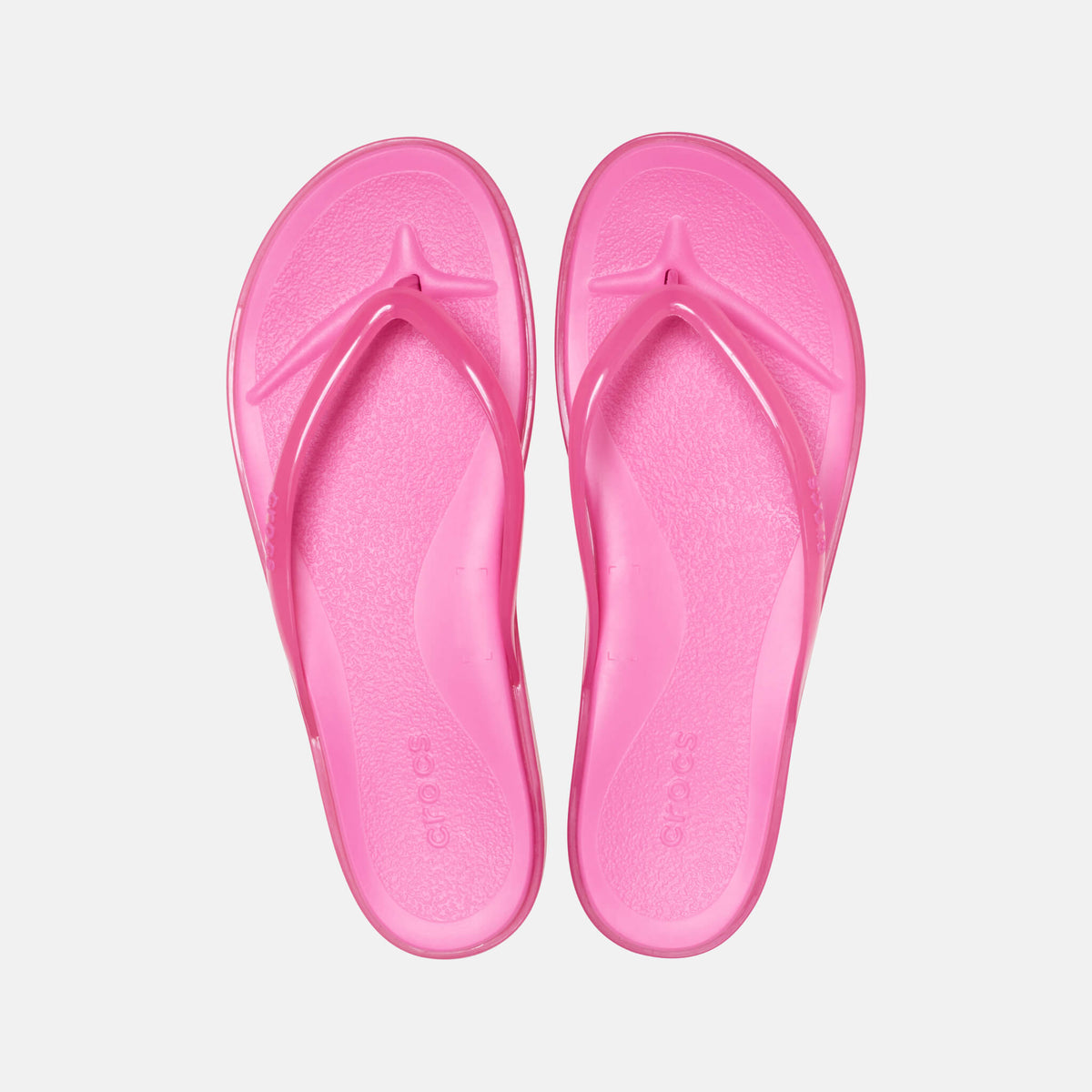 Crocs Miami Jelly Round Toe Flip Pink Lemonade Jelly