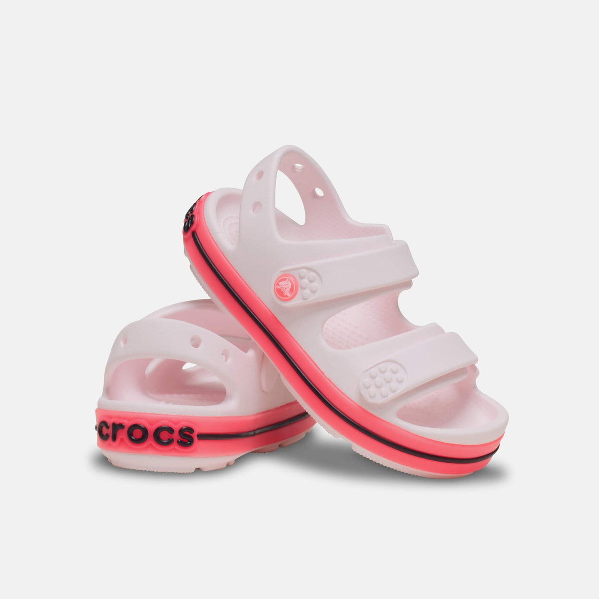 Crocs Kids Crocband Cruiser Neon Band Sandal Bubble Ice/Pink Blast